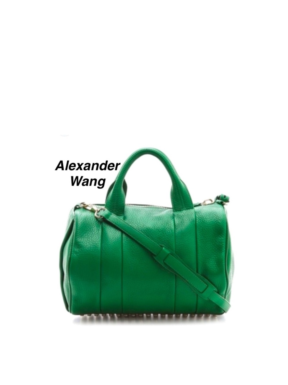 Alexander Wang Rocco Stud-Bottom Duffel Bag Green/Gold with dust bag ⭐️⭐️⭐️⭐️